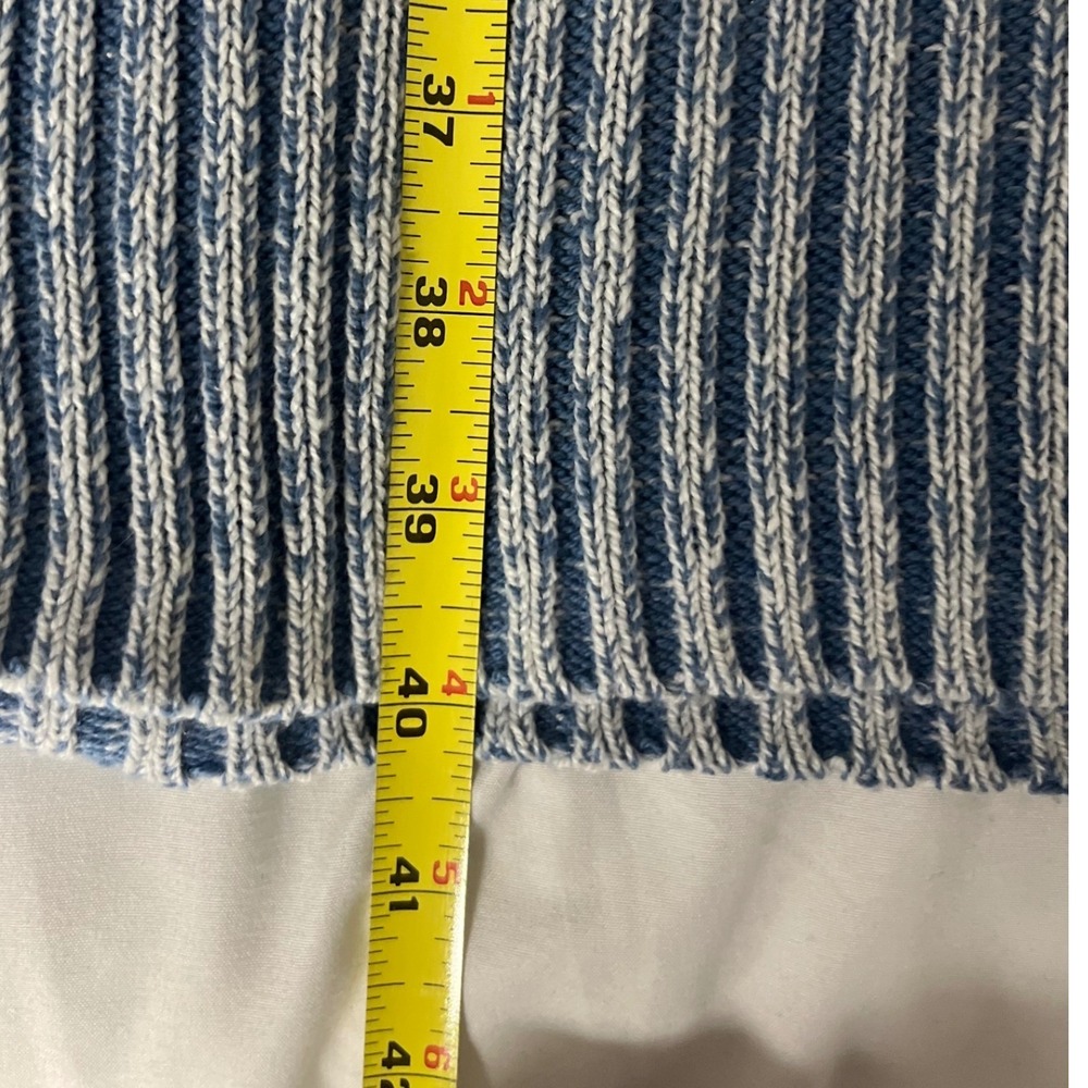 Urban Outfitters Y2K Blue White Ribbed Knit Sleeveless Bodycon Midi‎ Dress Large - Picture 15 of 15